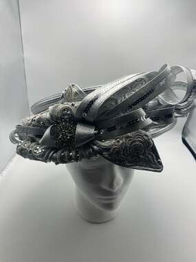 Beautiful Silver Dress / Church Hat by Portofino